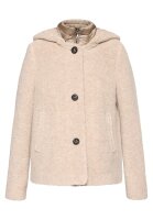 Gil Bret Damen Wollstoff Teddy Jacke mit Kapuze, beige