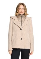 Gil Bret Damen Wollstoff Teddy Jacke mit Kapuze, beige