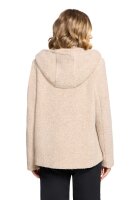 Gil Bret Damen Wollstoff Teddy Jacke mit Kapuze, beige