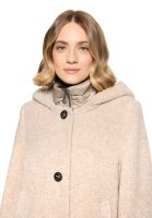 Gil Bret Damen Wollstoff Teddy Jacke mit Kapuze, beige