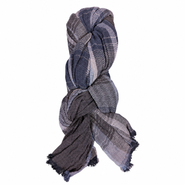 Camel Active Gewebter Schal/Tuch aus 100% Baumwolle, tinted blue