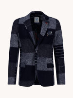 A Fish Named Fred Sakko Blazer Patchwork marine blau
