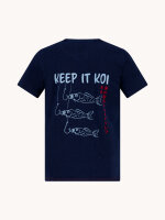 A Fish Named Fred T-Shirt Rundhals "keep it koi" Navy blau