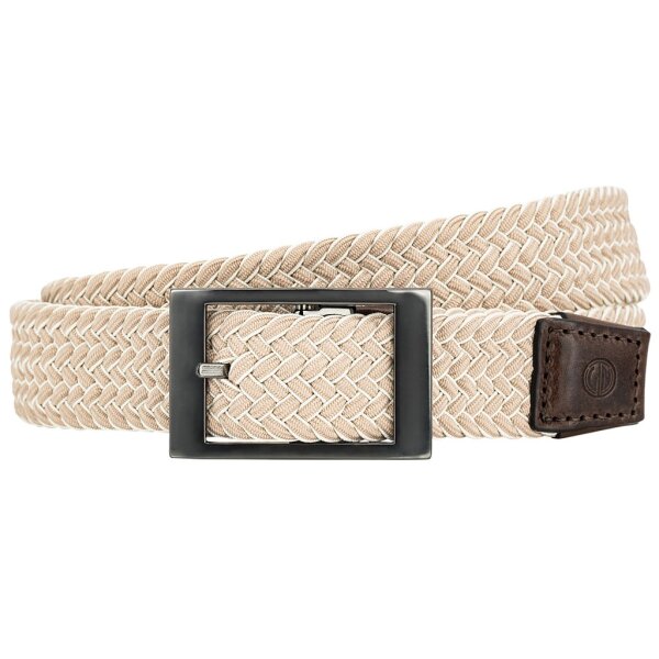 LINDENMANN Wende-Textilgürtel beige, weiß