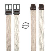 LINDENMANN Wende-Textilgürtel beige, weiß