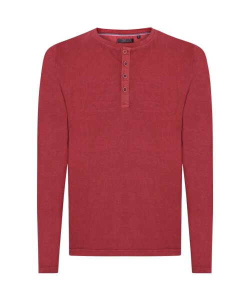 TIMEZONE Herren langarm Henley Shirt red dahlia