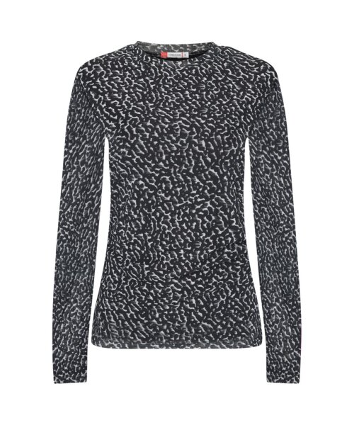 TIMEZONE Damen Mesh Langarm Shirt Printed, jet black muster