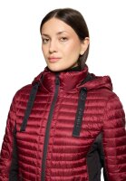 Gil Bret kurze Damen Windjacke gesteppt mit Kapuze, dunkelrot schwarz