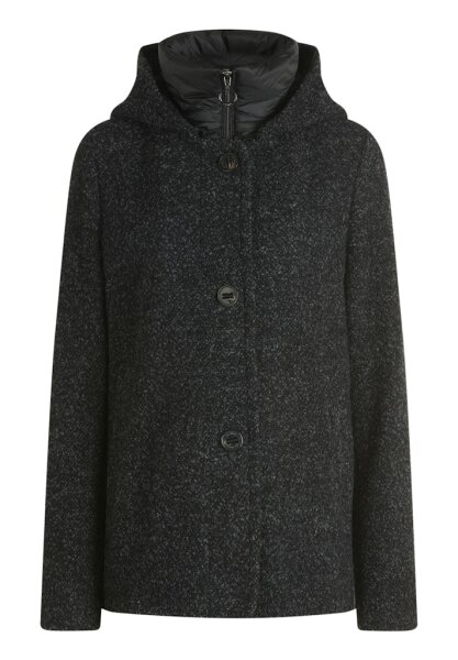 Gil Bret Damen Wollstoff Jacke mit Kapuze, schwarz