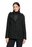 Gil Bret Damen Wollstoff Jacke mit Kapuze, schwarz