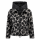 AMBER & JUNE Damen kurze Wollstoff Jacke gemusterst mit Kapuze, beige schwarz