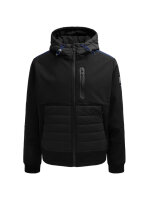 Gaastra Herren Softshelljacke mit Steppkapuze, schwarz