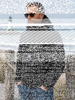 Gaastra Herren Softshelljacke mit Steppkapuze, schwarz