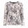Capuccino leichter Damen Pullover mit Strasssteine, weiß schwarz mix