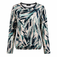 Capuccino Damen Shirt, schwarz auqa mix