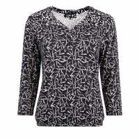 Capuccino Damen Blusen Shirt, schwarz weiß