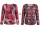 Capuccino Damen Ausbrenner Drehshirt, rot weiß mix