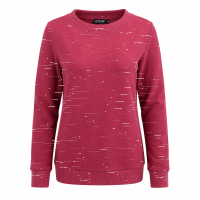 Capuccino Damen Sweat-Pullover in Waffeloptik, Dunkelrot