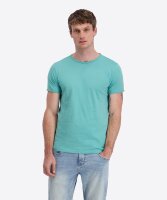 TIMEZONE Herren Kurzarm T-Shirt uni Ripped Basic pool green