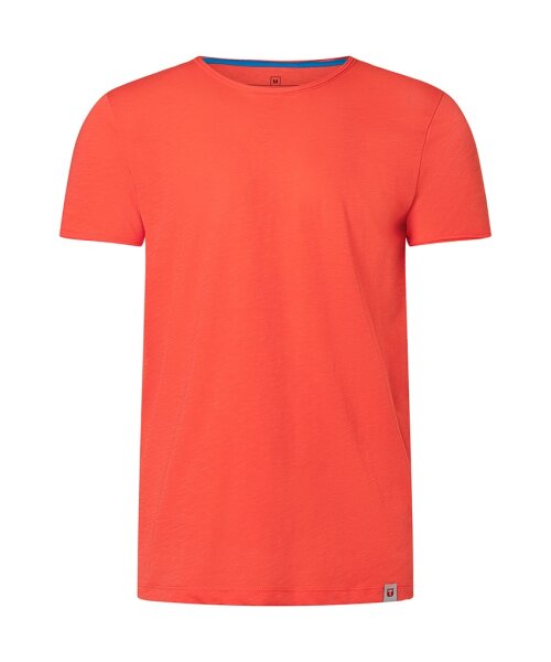 TIMEZONE Herren Kurzarm T-Shirt uni Ripped Basic hot coral