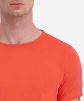TIMEZONE Herren Kurzarm T-Shirt uni Ripped Basic hot coral