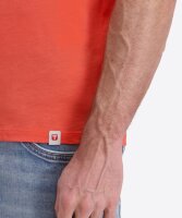 TIMEZONE Herren Kurzarm T-Shirt uni Ripped Basic hot coral