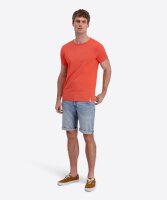 TIMEZONE Herren Kurzarm T-Shirt uni Ripped Basic hot coral