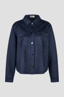 Barbara Lebek Damen Waschleder Blazer Jacke in navy blau