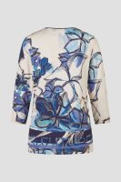 Barbara Lebek florales Damen 3/4 Arm Shirt, blau weiß