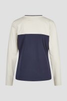 Barbara Lebek Damen Langarmshirt mit Kordel, blau weiß