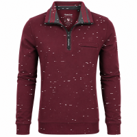 Mode Monte Carlo Herren Sweatshirt mit Troyer Zip, Bordeaux