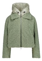 AMBER & JUNE Damen Plüsch Jacke mit Kapuze,...