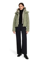 AMBER & JUNE Damen Plüsch Jacke mit Kapuze, grün