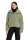 AMBER & JUNE Damen Plüsch Jacke mit Kapuze, grün