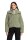AMBER & JUNE Damen Plüsch Jacke mit Kapuze, grün