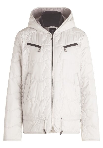 Gil Bret kurze Damen Steppjacke mit Kapuze, weiß grau