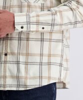 PIERRE CARDIN Herren Langarm Hemd Feincord, elfenbein karriert