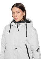 AMBER & JUNE kurze Damen Winterkjacke mit Kapuze, hellgrau