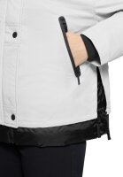 AMBER & JUNE kurze Damen Winterkjacke mit Kapuze, hellgrau