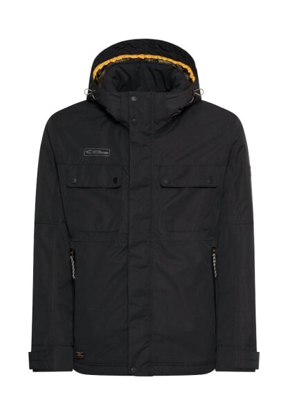 Camel Active Herren teXXXactive© Funktionsjacke Parka mit abnehmbarer Kapuze, asphalt schwarz
