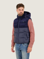 A Fish Named Fred Herren Weste gesteppt Cord Mix, dunklblau mit Kapuze