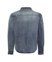 TIMEZONE Herren Denim Langarm Hemd, blue used