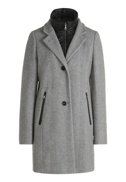 Gil Bret Damen Fischgrat Wollstoff Jacke mit Einsatz, grau