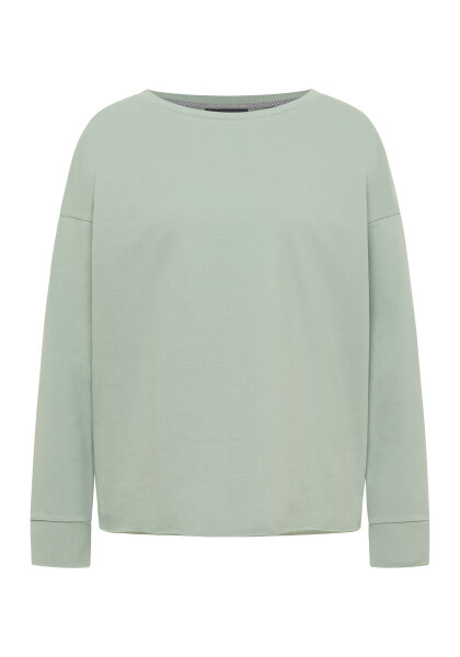 ELBSAND Damen langarm Sweatshirt Riane, Silt Green
