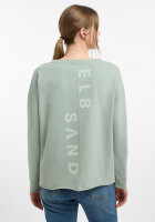 ELBSAND Damen langarm Sweatshirt Riane, Silt Green