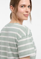 ELBSAND Damen kurzarm streifen Shirt Uumi, Silt Green