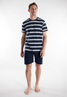 TOM TAILOR Herren Schlafanzug Shorty gstreift blau