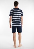 TOM TAILOR Herren Schlafanzug Shorty gstreift blau