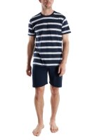 TOM TAILOR Herren Schlafanzug Shorty gstreift blau