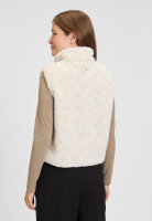 COVERED Damen Plüsch Weste CLEO mit Stehkragen, beige
